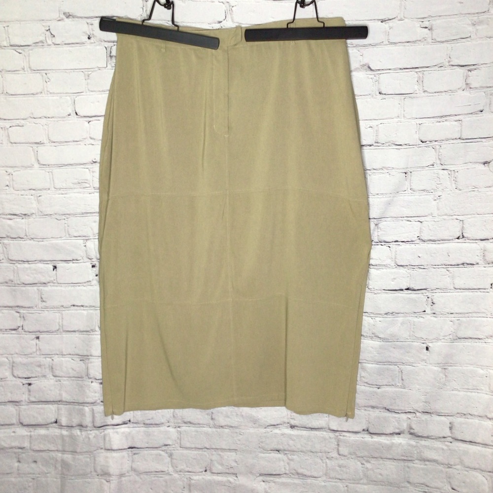 Avenue Stretch Tan Straight Maxi Skirt 22